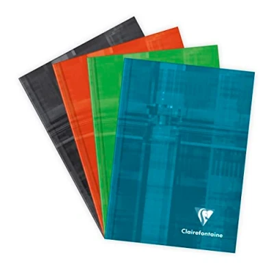 Image de Clairefontaine 69492C Un Carnet Brochure Rembordée Rigide 10,5x14,8 cm 192 Pages Petits Carreaux Papier Blanc 90 g Couverture Carte Pelliculée Couleur Aléatoire