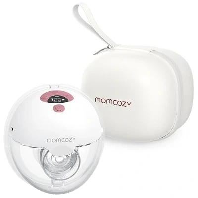 Image de Momcozy Tire lait mains libres M5 portable avec bride double scellée 3 modes et 9 niveaux, électrique portable, 24 mm (1, rouge)