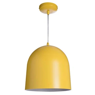 Image de LUSSIOL Luminaire Loft color, suspension métal, 60 W, jaune, ø 30 x H cm