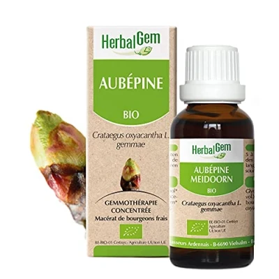 Image de Herbalgem Aubépine Bio Complément Alimentaire Extrait De Bourgeon Frais Pour Circulation Sanguine 30 ml
