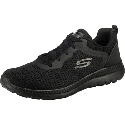 Image de Basket Skechers Bountiful Quick Path Femme Noir Lacets Semelle Air Cooled Memory Foam