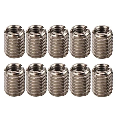 Image de Insert fileté autotaraudeur, 10 pièces 8mm Inserts filetés en acier inoxydable Filetage femelle M4 X 0.7mm mâle M6 1mm
