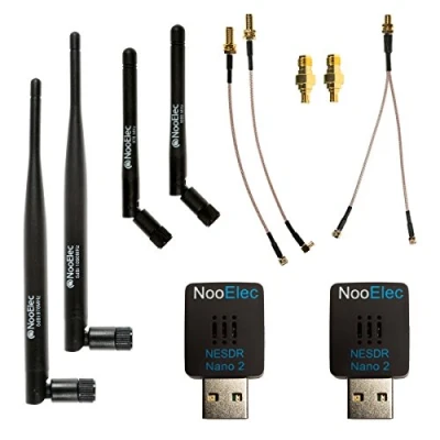 Image de Dual Band NESDR Nano 2 ADS B Bundle Compatible avec Stratux et d&#039;autres SDR Applications. Comprend Programmed &amp; Calibré SDR, 4 Antennes de 978MHz (UAT) 1090MHz (ADSB) d&#039;Adaptateurs Cables