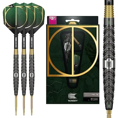 Image de Target Darts Cult Jeu de fléchettes 90% tungstène Pointe en Acier Unisexe, Noir, Vert et doré, 23 g