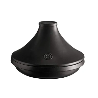 Image de Emile Henry EH7A9567 Tajine en céramique 2L Delight, compatible induction, diam 26 cm, 4 à 6 pers, couleur Blanc/Noir, Ardoise