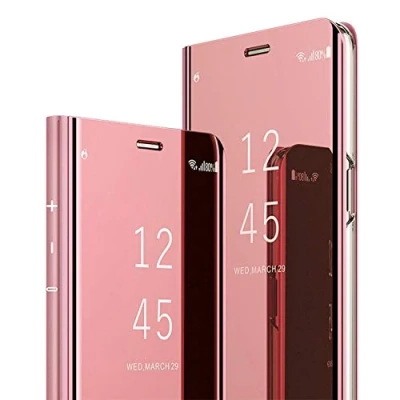 Image de Coque pour Samsung Galaxy s8 Housse Support à Rabat Clear View Cover Flip Case (Or Rose)