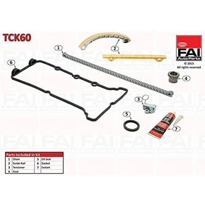 Image de FAI AutoParts TCK60 Jeu de distribution à chaînes avec joints, roues dentées Simplex, chaîne faible bruit SUZUKI: SWIFT 4, 3