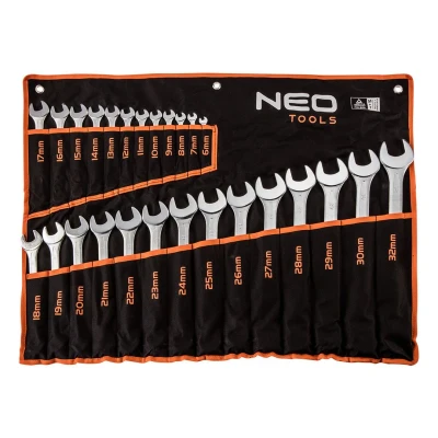 Image de NEO TOOLS 09 754 clés polygonales et de à fourches 6,7,8,9,10,11,12, 13,14,15,16,17,18, 19,20,21,22,23,24, 25,26,27,28,29, 30,32 mm