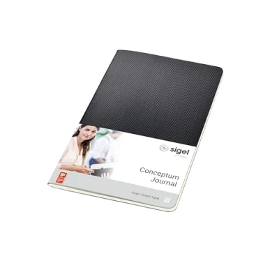 Image de SIGEL CO863 Cahier de notes env. A5 13,5 x 21 cm, ligné, couverture souple, noir, Conceptum