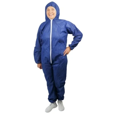 Image de ARNOMED combinaison PP jetable bleue, 10x taille XL (140x178cm), travail homme avec capuche, bleue hommes/femmes, sans latex,