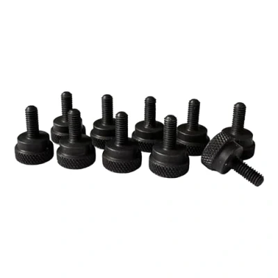 Image de PrecisionGeek Lot de 10 vis moletées en acier noir, oxyde M3 x mm