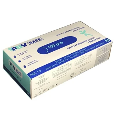 Image de Hurry Jump Gant Vinyle jetable Non Pourdé sans Talc et latex Boite de 100 Transparant Taille L