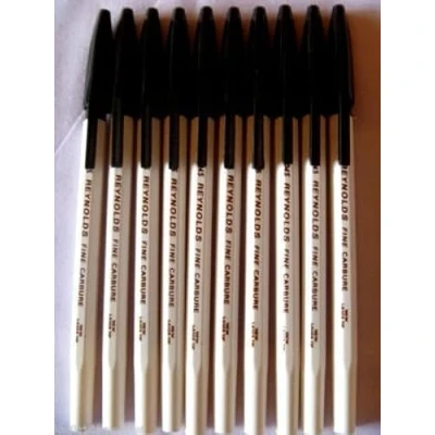 Image de Reynolds Fine Carbure 045 Lot de 10 stylos à bille, pointe 0,45 mm Noir