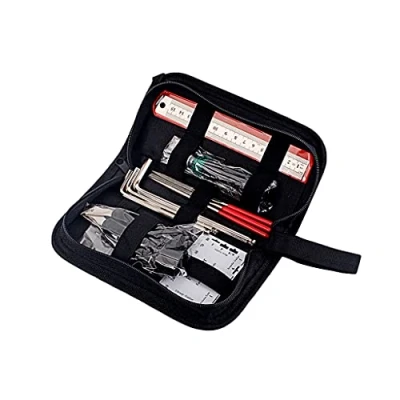 Image de Alnicov Kit d&#039;outils de réparation guitare comprenant un organiseur cordes, une règle d&#039;action, outil mesure et clé hexagonale pour guitare, ukulélé, basse, mandoline, banjo
