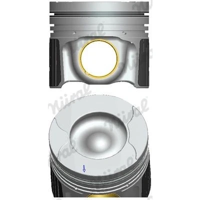 Image de NÜRAL 87 452900 00 Piston 84,01 avec prise femelle pour bossage d&#039;axe, canal de refroidissement, porte segment, bielle trapézoïdale