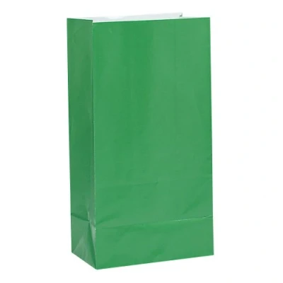 Image de Unique Party 59007 Paquet de 12 Sacs Cadeaux Papier Vert Forêt