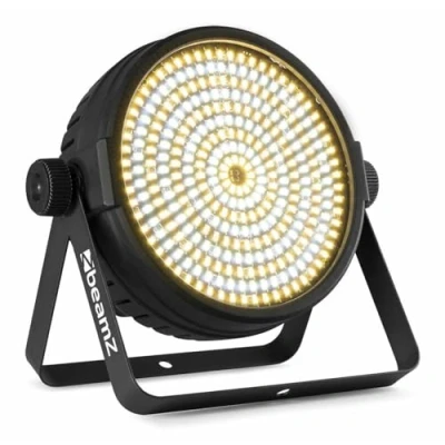 Image de Beamz BT430 LED Stroboscope 324 Blanc Froid et Chaud, Projecteur LED, Mode DMX, Gestion du Son, Télécommande Incluse, Idéale pour les Spectacles, DJ Mobiles