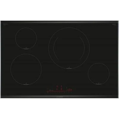 Image de BOSCH Plaque à induction, 80 cm, série 6, 4 zones de cuisson, Electronique DirectSelect, PerfectFry Plus, Home Connect, Noir, PIE875HC1E