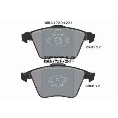 Image de TEXTAR 2391202 Jeu de plaquettes frein non préparé pour indicateur d&#039;usure OPEL: Vectra C CC, Signum Berline, VAUXHALL: Mk2 CC