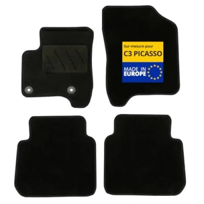 Image de DBS Tapis de Voiture sur Mesure pour C3 Picasso (2009 à 2016) Sol antidérapant Automobile Moquette Galaxy 4 pièces