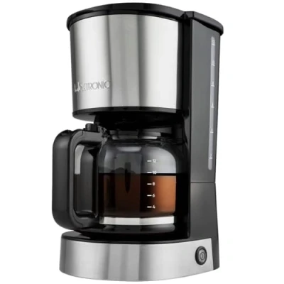 Image de Clatronic Machine à café avec filtre, pour 12 14 tasses, Boîtier en acier inoxydable, Sécurité anti gouttes, Coffee Machine, 800W, KA 3808