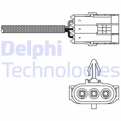 Image de DELPHI ES10995 12B1 Sonde lambda doigt, chauffé RENAULT: CLIO 1, 2, TWINGO 1