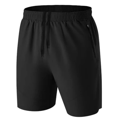 Image de Homme Short Course à Pied Léger Sport Shorts Séchage Rapide avec Poche Zippé(Noir,EU 5XL/US 4XL)