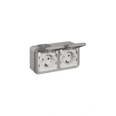 Image de Legrand 69742 Plexo55 Ap.Wd. Prise double horizontale Résistantes aux chocs Protection IP55