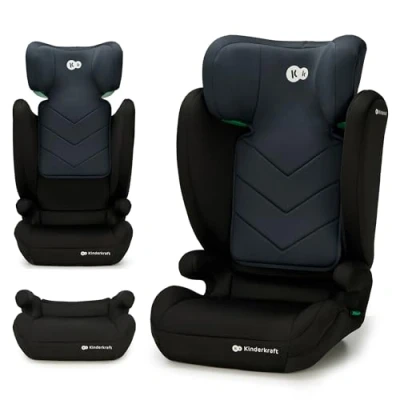 Image de Kinderkraft i SPARK Size Siège auto bébé Groupe 2/3 100 150 cm, de 3,5 à 12 ans, 15 36 kg, léger (4,5 kg), ceinture sécurité 3 points, Protection latérale, Noir