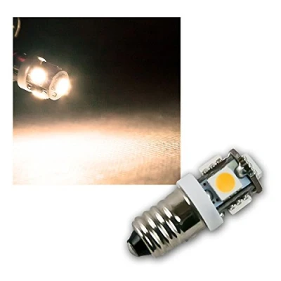 Image de world trading net Ampoule LED E10, blanc chaud, 12V DC, 5x 5050 SMD