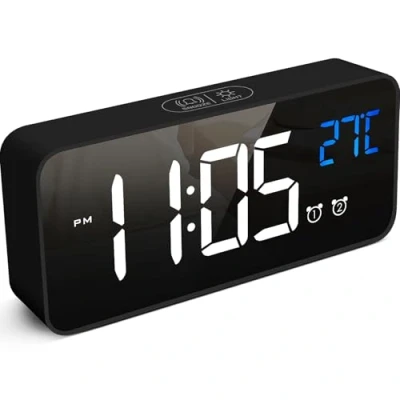 Image de 【2024 New】 Réveil Numérique 2.0, Horloge LED Digitale Aver Température, Luminosité Réglable, Snooze, Commande Vocale, 12/24H, Port USB
