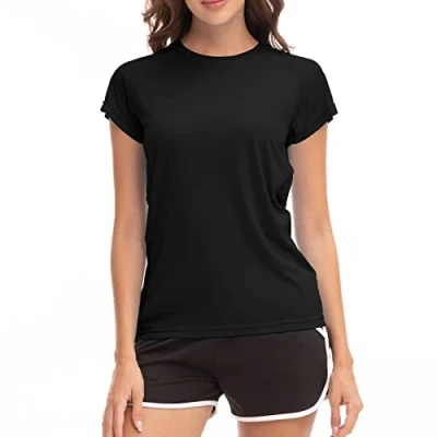 Image de FEIXIANG MEETWEE Femme Surf Shirt Rash Guard UV Shirts Natation Tankini UPF 50+ Manches Courtes Maillot de Bain