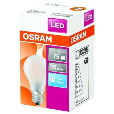 Image de OSRAM Ampoule LED standard verre dépoli 8W75 E27 blanc froid boite de 1