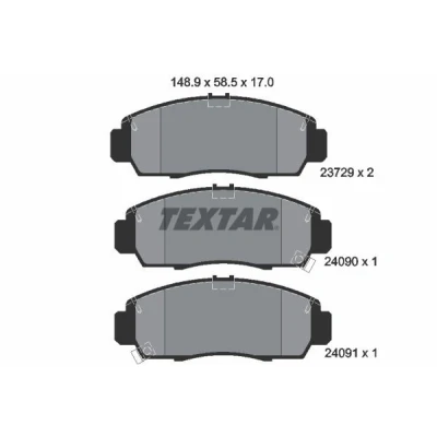 Image de TEXTAR 2372901 Jeu de plaquettes frein avec indicateur d&#039;usure HONDA: CIVIC 7 Hatchback, ACCORD Limousine, 8, ACURA: TSX
