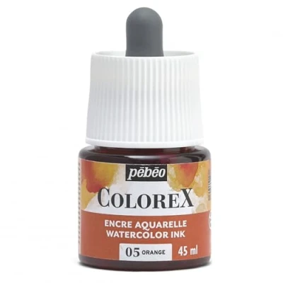 Image de Pébéo Encre Colorex 45 ML Orange Aquarelle Rendu Velouté Dessin Multi outil Tous Supports