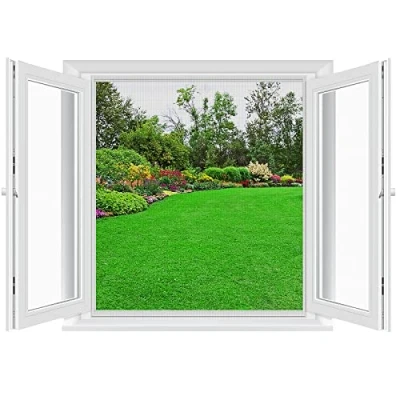 Image de MYCARBON Moustiquaire Fenêtre 150 * 180cm, Lot de 2, Filet Anti Insectes Adhésif sans Perçage Toile Découpable Maille Fine Voile Mouche Moustiques Noir