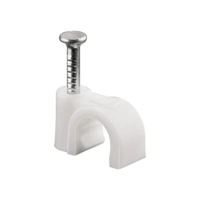 Image de goobay 17078 Serre câbles, jeu de 100 / Support câbles pour fixation jusqu&#039;à 6mm diamètre avec clou mur, coins et montage en saillie pièces blanc