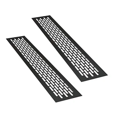 Image de sossai® grille de ventilation en aluminium Alucratis (2 pièces) Rectangulaire dimensions: 48 x 8 cm Couleur: noir d&#039;aération