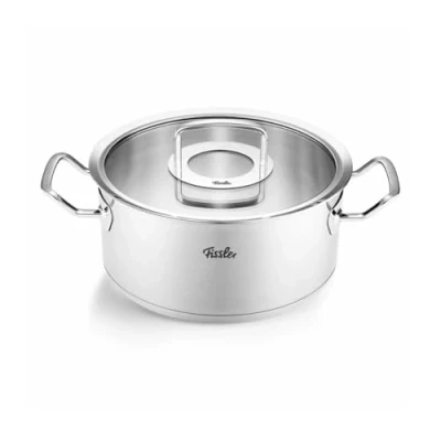 Image de Fissler Collection Original Profi Sautoir (24 cm, 4,6 l), Faitout En Acier Inoxydable, Cocotte Avec Couvercle Verre, Compatible Induction