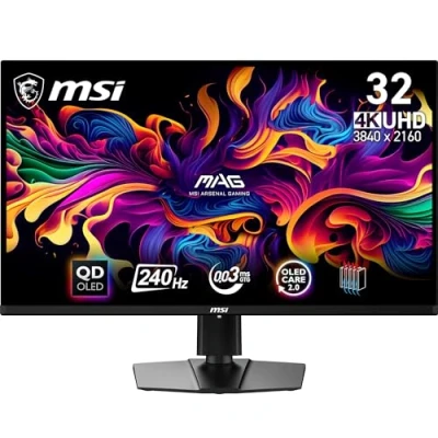 Image de MSI MAG 321UPX QD OLED écran gaming 31.5 pouces 4K UHD Dalle Quantum Dot 3840 x 2160, 240Hz / 0.03ms, 99% DCI P3, ΔE≤2, DisplayHDR True Black 400 DP 1.4a, HDMI 2.1, USB Type C