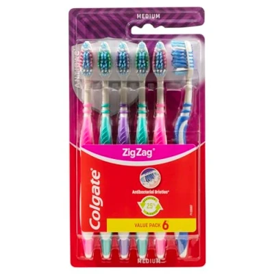 Image de Colgate CP24503 Brosse à dents Zig Zag Nettoyage Interdentaire profond 6 pièces Multicolore