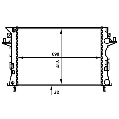 Image de MAHLE ORIGINAL CR 461 000S Radiateur du moteur pour véhicules avec système de climatisation 690 418 32 ailettes jointes mécaniquement