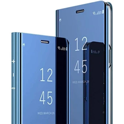 Image de AICase Coque pour Samsung Galaxy s8 Plus Housse Support à Rabat Clear View Cover Flip Case(Bleu)