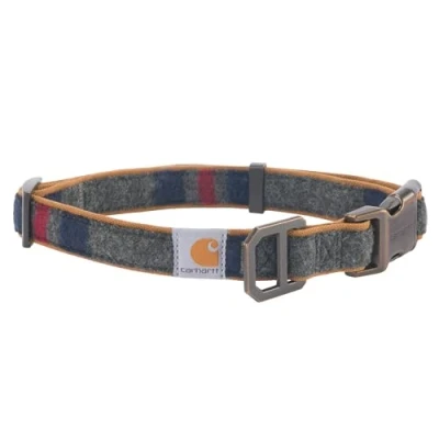 Image de Carhartt Collier en Toile entièrement réglable pour Chien, Coutures réfléchissantes Plus de visibilité, Couverture rayée, Taille L
