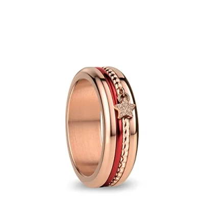 Image de BERING Combinaison de Bagues Échangeables pour Femme en Or Rose et Rouge avec le Système Unique Twist &amp; Change, Murray