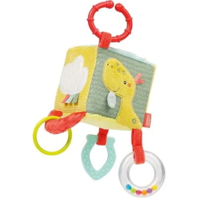 Image de Fehn Cube d&#039;éveil Happy Dino Jouet pour bébé à suspendre dans la poussette, le lit ou coque bébés et enfants partir de 0+ mois
