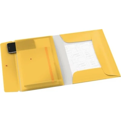 Image de Leitz Chemise à 3 Rabats A4 avec Pochette, Capacité 150 Feuilles, Cosy, Jaune, 46190019