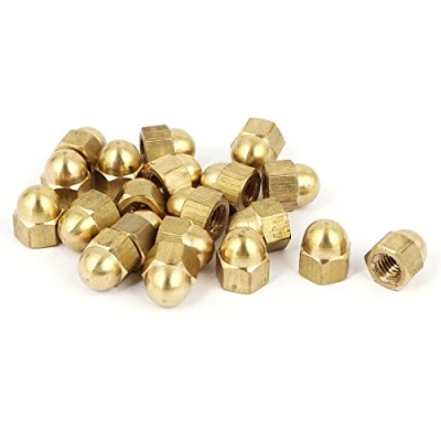 Image de sourcing map 20pcs Écrou Borgne Laiton M5 Hexagonal Dôme Clou Décoratif pour Vis Boulon
