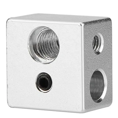 Image de Bloc Chauffant pour extrudeuse MK10, en Aluminium 20x20x13mm, Filetage M7 imprimante 3D