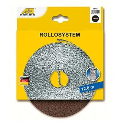 Image de Schellenberg 31104 Sangle pour volet roulant, 23 mm, 12 m, Marron